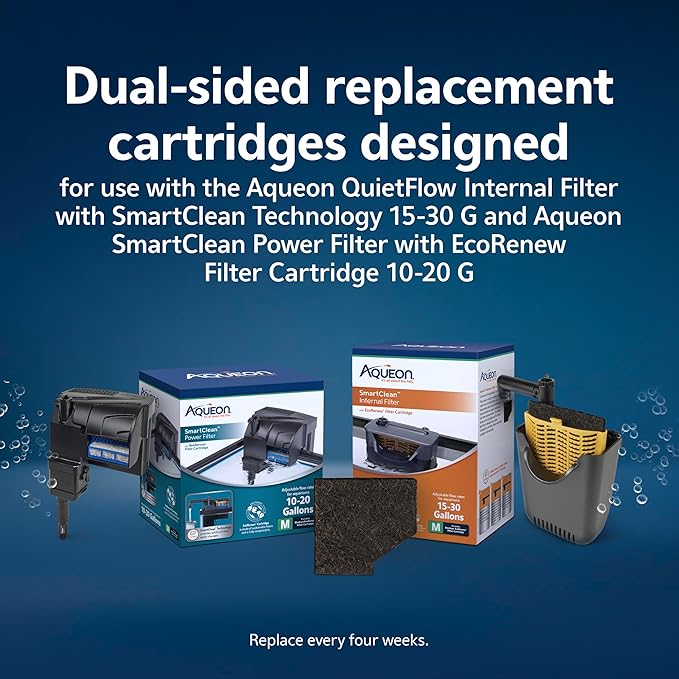 Aqueon Aquarium Fish Tank EcoRenew Filter Cartridge, Medium 3 Pack