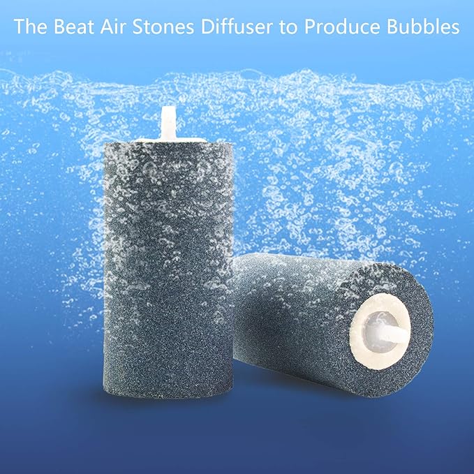 2Pcs 4 X 2-inch Large Air Stones Cylinder for Hydroponic Systems, Ponds, Aquarium, Fish Tank
