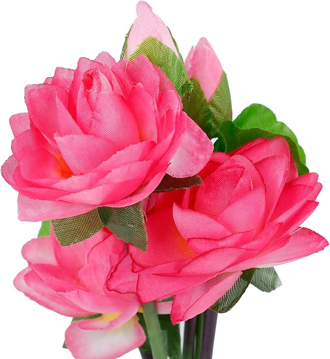 uxcell® Pink Plastic Lotus Flower Plant Aquarium Fishbowl Waterscape Decor Ornament