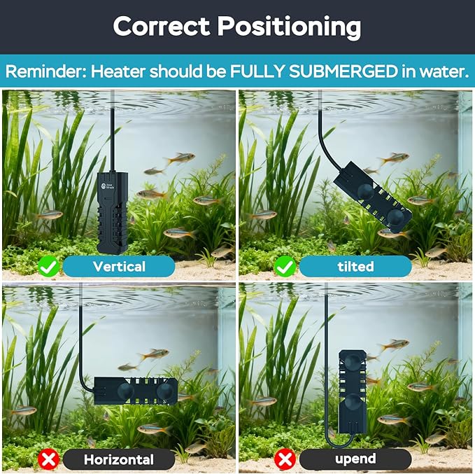 AquaMiracle Aquarium Heater, 50W Submersible Fish Tank Heater with LED Digital Display, Overheat Protection & Auto Power-Off When Out of Water, for Freshwater and Saltwater Fish Tanks (5-10 Gal)