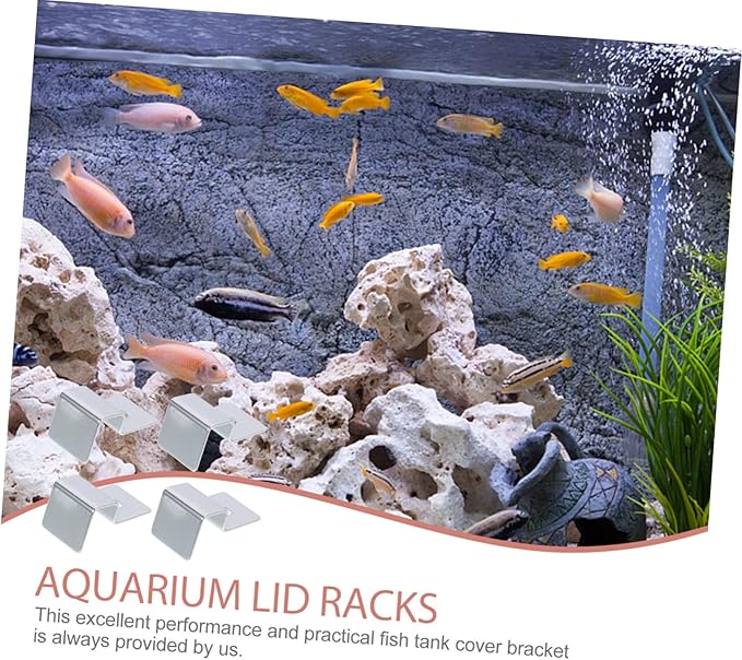 BESPORTBLE 16pcs Stainless Steel Fish Tank Cover Holders Aquarium Lid Racks for Glass Sturdy Support Brackets for Securely Holding Fish Tank Glass