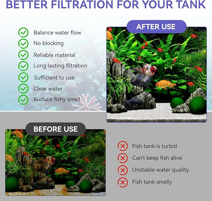 A1376 Spec Foam Filter Block Replacement for Fluval Aquarium Filter Media, for Fluval Spec Fish Tank - High Density Foam Block Insert Replacement for Large Breed Aquarium - 2 Pack