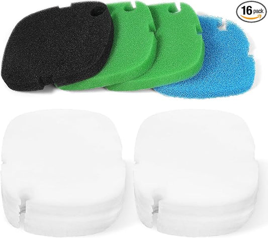 AQUANEAT Replacement Canister Filter Polishing Pads Compatible with MarineLand Magniflow C-160/220 Filter Floss Aquarium Sponge Media 16pcs