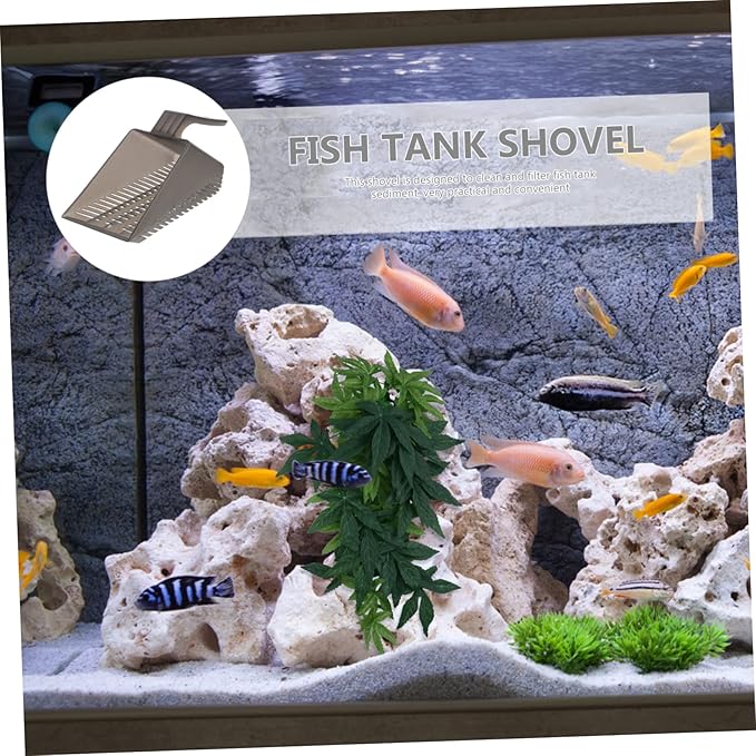Sosoport Multi-Function Fish Tank Sand Shovel Plastic Aquarium Cleaning Tool for Sediment Removal for Household Use Wear-Resistant Design