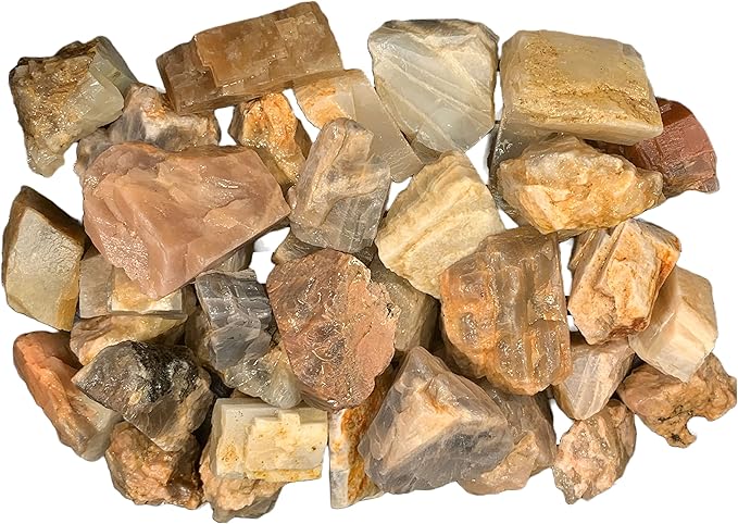 Fantasia Materials: 2 lbs Transparent Moonstone Rough Stones from India