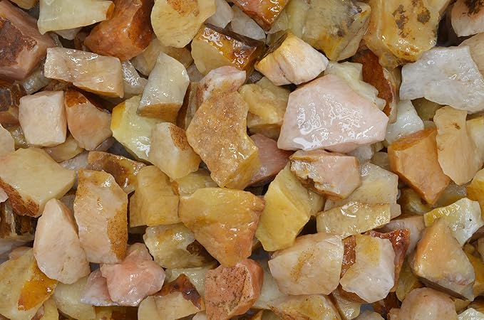 Fantasia Materials: 1 lb of Sunrise Aventurine Rough Stones from India - Natural Rocks for Tumbling, Home Décor, Wire Wrapping, Cutting, Lapidary, Reiki, Energy Crystal Healing and More!