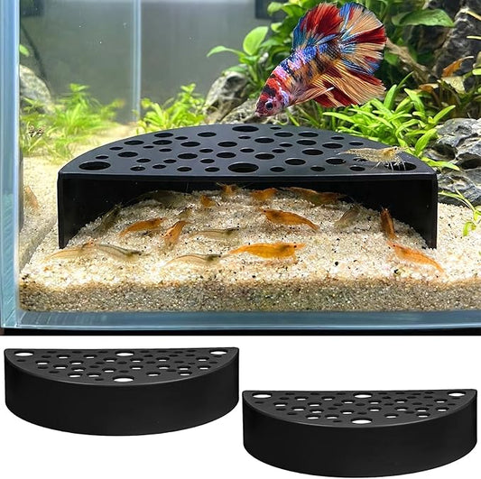 2 Pcs Shrimp Hides for Aquarium, ABS Plastic Aquarium Cave Shelters Small Fish Shrimps Tunnel House with Multiple Holes for Fish Tank Decor Accessories