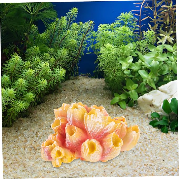 Aquarium Coral Reef Decoration Artificial Resin Coral for Tank Lightweight and Compact for Aquatic Environments and Home Decor Anemone Style