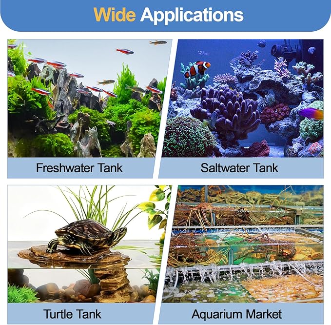 hygger Aquarium Heater, 50W/100W/150W/200W Adjustable Power Fish Tank Heater with Auto Power-Off and High-Temp Protection, Upgraded Titanium Turtle Tank Heater for Saltwater and Freshwater