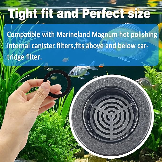 xcivi 4PCS Foam Rubber Gasket Replacements Compatible with MarineLand Magnum (ML90770) Polishing Internal Canister Filter Water Filter Gasket Repair