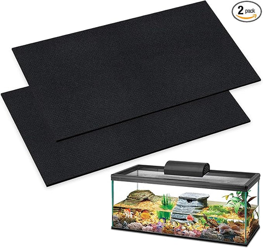 Aquarium Leveling Mat 2PCS/Set Neoprene Non-Slip Shockproof Fish Tank Pad Waterproof Textured Surface for Uneven Surfaces Durable Fish Tank Mat with Easy-Cut Edges (No Glue, 24x12 Inch)