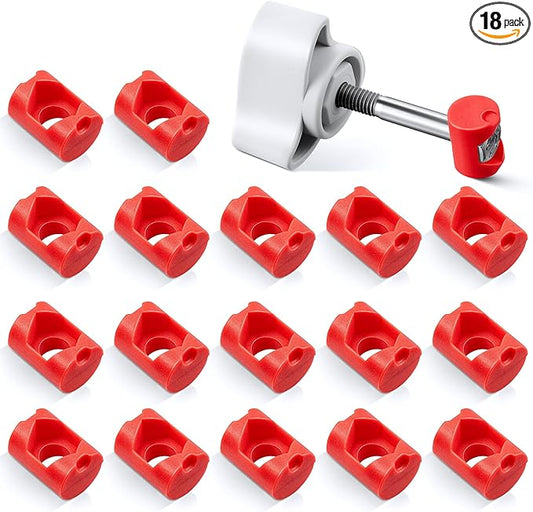 18 Pack Lid Fastener Barrel Nut Compatible with Fluval FX6 FX5 FX4 FX2 Canister Filter, Aquarium Filter Lid Fastener Replacement Part, Lock Nut Clamp Accessories (Barrels Only)(Red)
