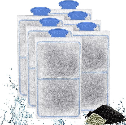 driamor 6 Pack PF-S Filter Cartridges Compatible with PF10 Power Filters, Small Fish Tank Filters Cartridge Replacement with Zeolite