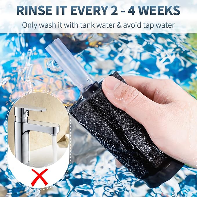 Pawfly Aquarium Bio Sponge Filter Quiet Betta Fry Shrimp and Small Fish Foam Filter for Fish Tanks up to 20 Gallons