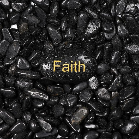 11lbs Black Natural River Rocks, High-Polished Pebbles for Plants Garden, 0.3-0.8 inch Decorative Stones, Ideal for Fish Tank, Vases, Home Decor and Garden Landscaping,Black
