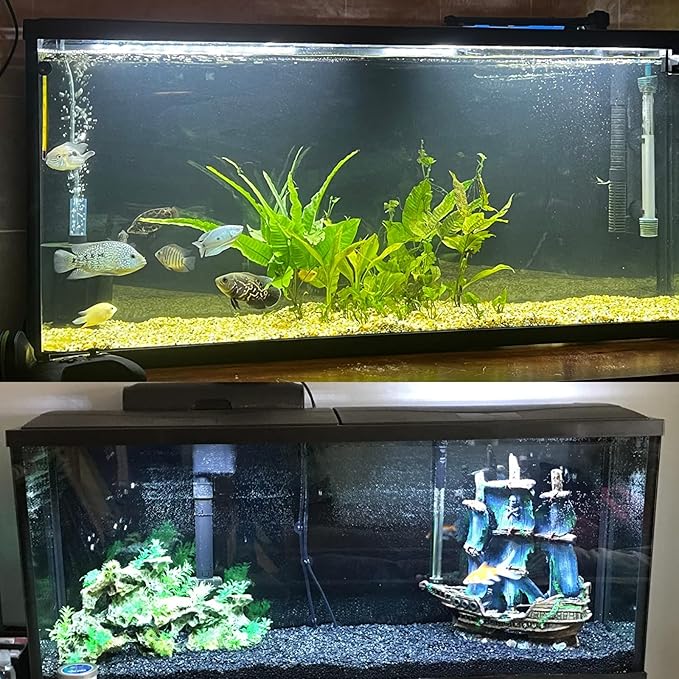 ELEBOX Aquarium Background Blue Black Fish Tank Background Picture 2 Sides Fish Backdrop for Aquarium Wallpaper 20" x 48"