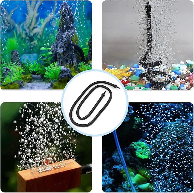 Waziaqoc Bubble Wall Air Diffuser, Aquarium Wall Air Curtain Tube Rubber Bendable Hose for Fish Tank, 90cm/36 Double Head