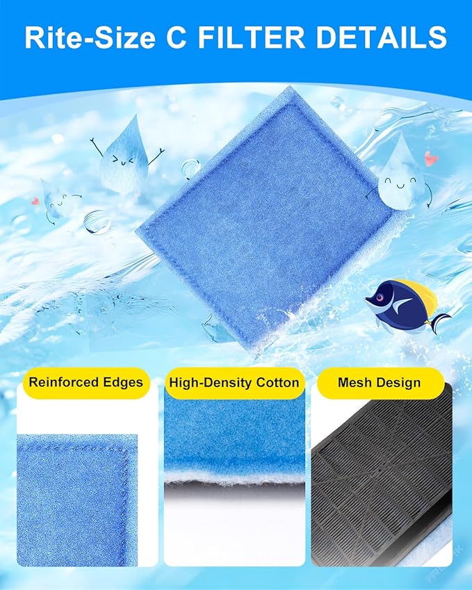 Rite-Size C Filter Cartridges & Bio Wheel Aquarium Filter, Compatible with Marineland Penguin 200/200B/350/350B Aquarium Filters, Replacement Fish Tank Filter Media 1+1 Pack