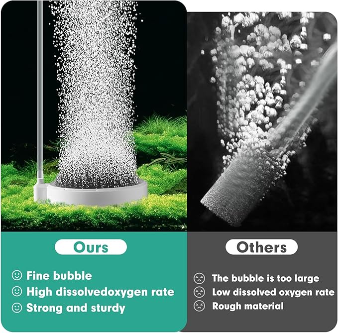 Aquarium air Stones, 2 Inch Nano Fish Tank Bubbler, High Dissolved Oxygen Air Diffuser Aerator for Air Pump Fish Tank Small Bucket and Hydroponics
