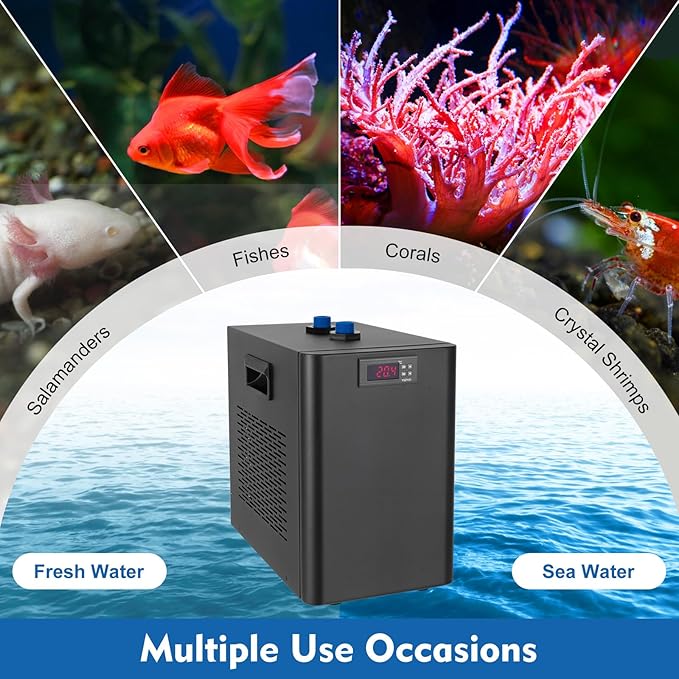 Aquarium Chiller Fish Tank Water Cooler Fit Hydroponics System Refrigeration Compressor Cold Plunge Nuvio Tub With Ice Bath Hydroponic Chillers Special Quiet Design For Weeds Jellyfish Coral Crystal
