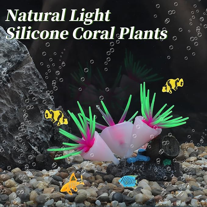 Fluorescent Aquarium Coral, Vibrant Glowing Effect, Fish Tank Decorations, Artificial Accessories, Green