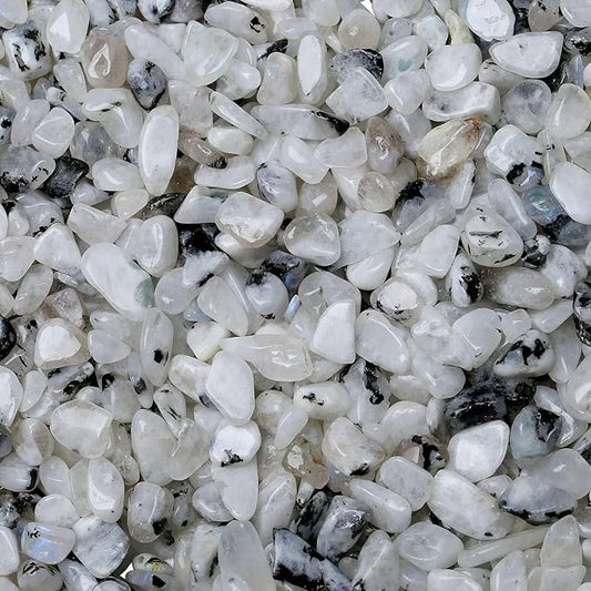 LAIDANLA White Labradorite 1lb Crystal Polished Tumbled Stones Irregular Shaped Crystal Chips Bulk Natural Gemstone Aquarium Gravel Rocks Vase Filler Fish Tank Gravel Home Decoration