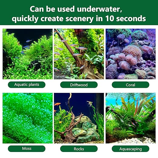 3 PCS Aquarium Glue, Clear Reef Glue for Plants, Rocks, Moss, Coral, Stone, and Wood, Suitable for Freshwater and Saltwater Aquascaping