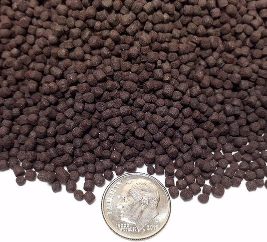 3mm - 1/8" Sinking Blackworm Pellets with Color Enhancers and Vitamins for Bottom Fish, Shrimp, Discus, Cichlids, Koi & Pond Fish, All Tropical Fish - 1/2-lb