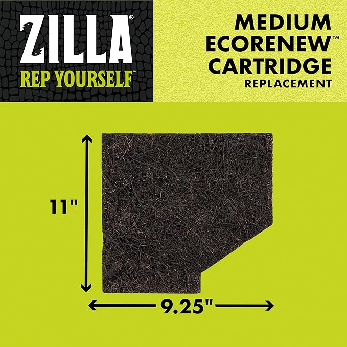 Zilla EcoRenew Filter Cartridges, for Zilla Aquatic Reptile Internal Filter with SmartClean Technology 20G, 3-Pack