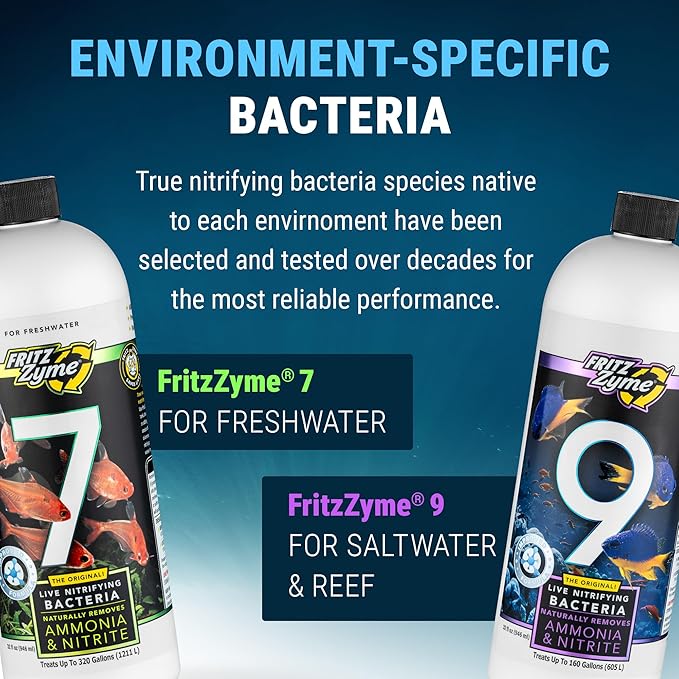 Fritz Aquatics FritzZyme 7 Live Nitrifying Bacteria Naturally Removes Amonia & Nitrite for Freshwater Fish (32-Ounce)