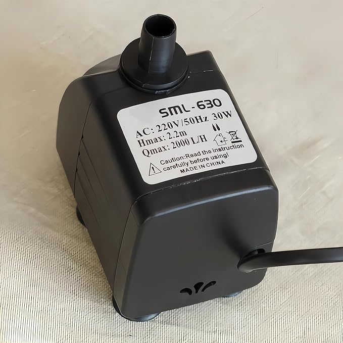 30W Submersible Water Pump, 550 GPH 7.2ft Lift Aquarium Fish Tank Fountain Water Pump, Ultra Quiet Fountain Pool Pond Pump with Suction Cups 3 Nozzles