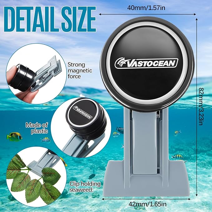 Blulu 2 Pcs Magnetic Seaweed Feeding Clips Saltwater Aquarium Tank Accessories Algae Magnet Seaweed Feeder for Fish and Aquatic Pets, Automatic Fish Feeder