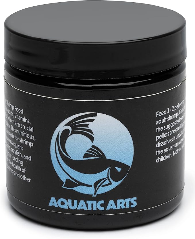 Aquatic Arts Shrimp Food Pellets for Freshwater Aquariums – Neocaridina & Sulawesi Diet, Large Snowflake Sinking Pellets for Live Aquarium Invertebrates, 2oz