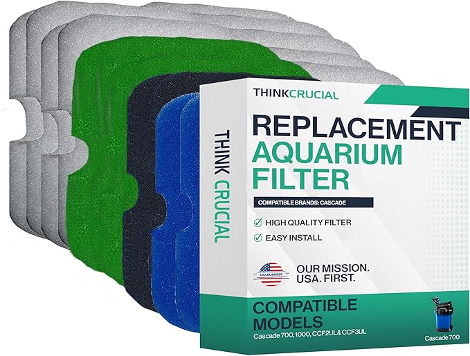 32 Replacement Aquarium Canister Filters - Compatible with Cascade 700, 1000, CCF2UL& CCF3UL (32 Pack) by Think Crucial