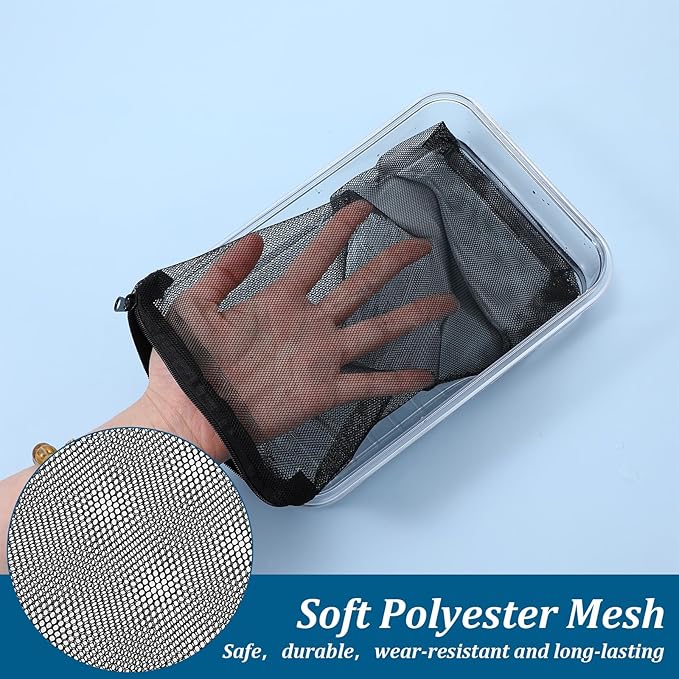 12-Pack Media Bags for Aquarium,Filter Media Bag,Reusable Aquarium Mesh Bag,Aquariums Filters Medias Bags with Zipper Closure for Bio Balls, Ceramic Rings & Filters Stones, Black