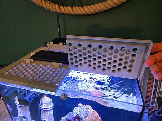 Hinged Fish Tank Cover for Hello Reef 15 Gallon Aquarium (Black) | Customized All-in-One Saltwater Aquarium Accessories | Anti-Evaporation Design