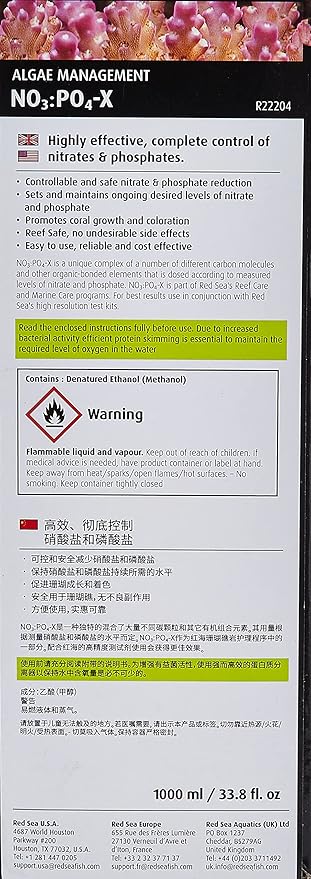 Red Sea NO3:PO4-X, Nitrate and Phosphate Reducer, 1 Liter
