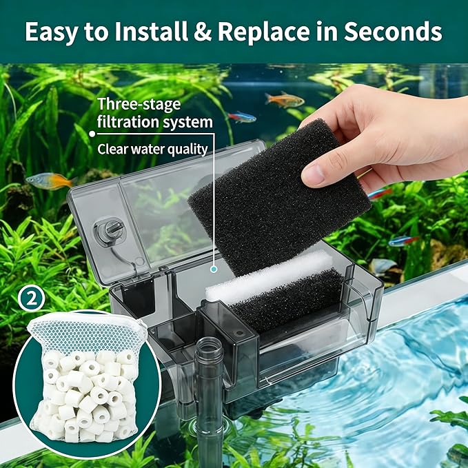 4-Pack Upgraded Filter Maintenance Kit, Compatible with AquaClear 30/150 (30-Gallon) Power Filter, Replacement Media Set Including Carbon, Ammonia Remover & Zeolite for Crystal Clear Aquarium Water