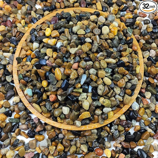 FANTIAN 2 lbs Aquarium Gravel, 1/4 inch Pea Gravel for Fish Tank, Decorative Pebbles River Rocks for Plants Succulent Vase Indoor Water Fountains and Outdoor Landscaping