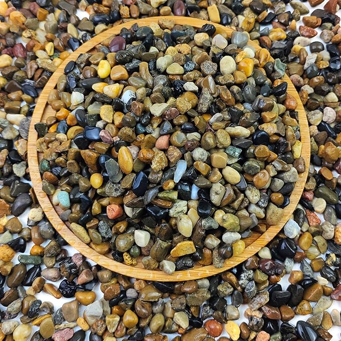 FANTIAN 40 lbs Aquarium Gravel, 1/4 Inch Fish Tank Pea Gravel, Decorative River Rocks Stone for Freshwater Tanks, Outdoor Pond, Garden, Landscaping, Terrarium, Soil Drainage