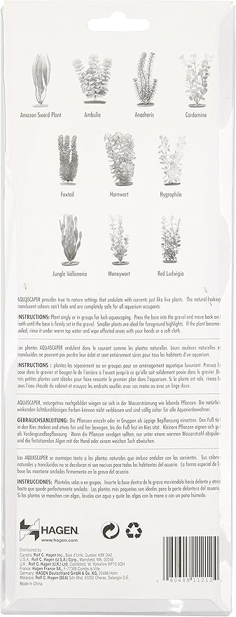 Marina Aquascaper Fish Tank Decorations, Hornwart Plant, 12-Inch