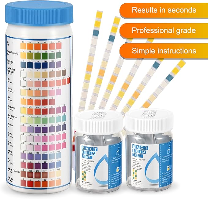 AAwipes 8-in-1 Aquarium Test Kit 50 Strips + Complete Water Testing Kits 100 Strips