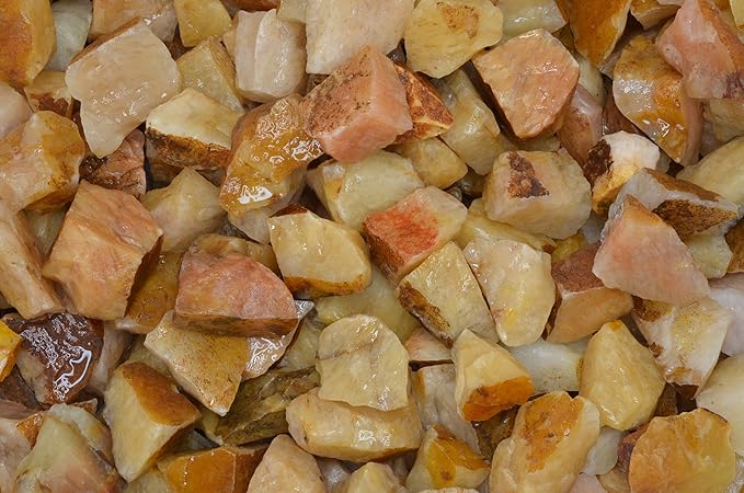 Fantasia Materials: 18 lb of Sunrise Aventurine Rough Stones from India - Natural Rocks for Tumbling, Home Décor, Wire Wrapping, Cutting, Lapidary, Reiki, Energy Crystal Healing and More!