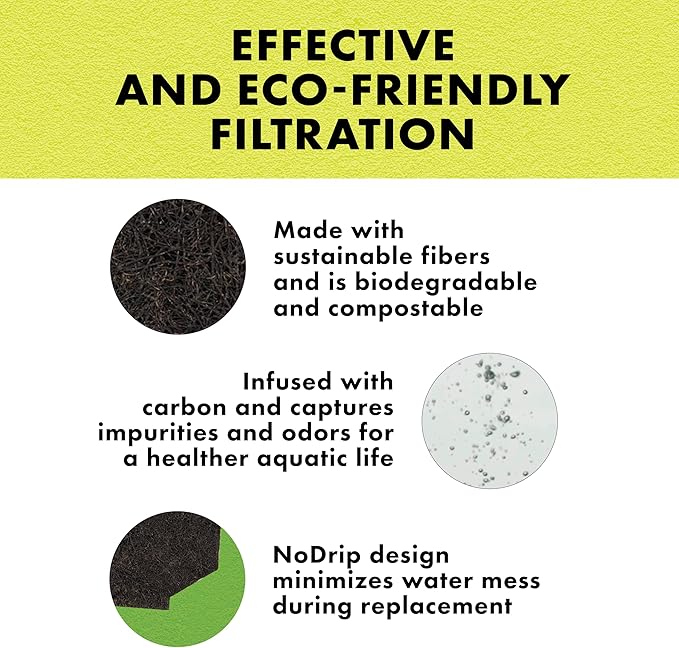 Zilla EcoRenew Filter Cartridges, for Zilla Aquatic Reptile Internal Filter with SmartClean Technology 20G, 3-Pack