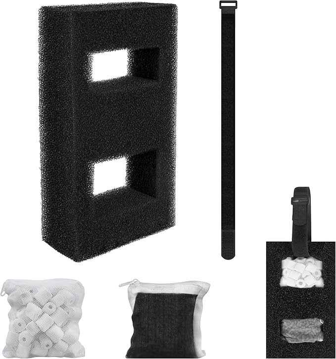 A1376 Aquarium Filter Media Kit for Fluval Spec Betta Evo Flex Series Aquarium Filters Foam Replacement Set Suitable Compatible with Most Standard Aquariums