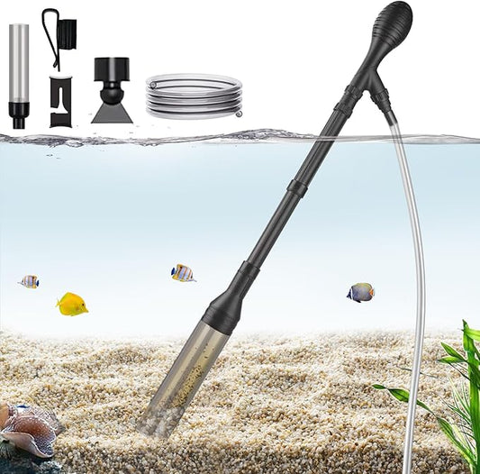 Carefree Fish Aquarium Gravel Cleaner 6Ft Hose Fish Tank Water Changer Sand Vacuum Adjustable Length ABS(for 20~100Gal Tank) 2026 New Upgrade Version