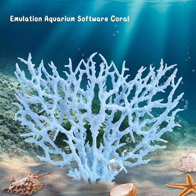 Aquarium Coral Plastic Vivid Artificial Coral Plant Ornament for Aquarium Underwater Fish Tank Pink (Large Size (37.4 X 18.9 X 6.7in))