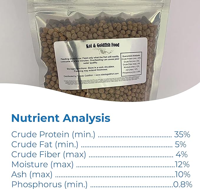 Toledo Goldfish Ornamental Live Goldfish and Koi Food for Ponds, Aquariums, and Tanks - Floating Pellets - 5mm 0.5 Lbs