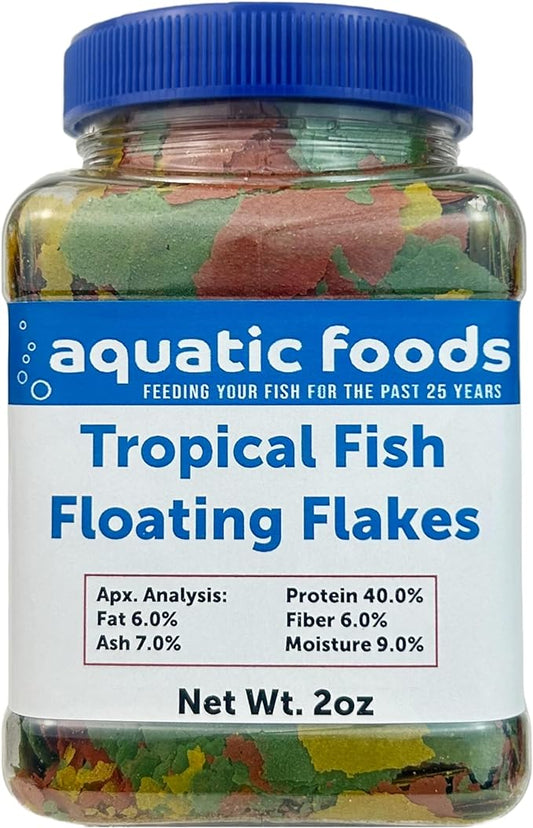 Premium Tropical Fish Flakes, Krill Flavor, 2oz Jar