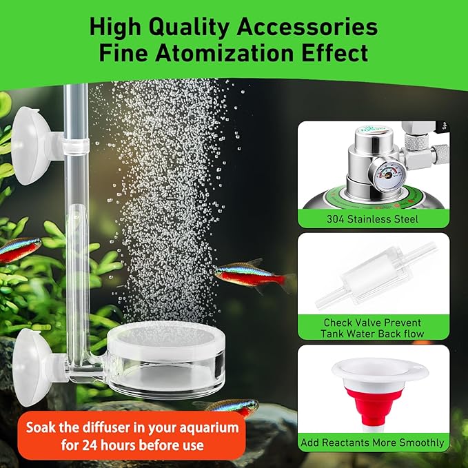 Pro 5L Aquarium CO2 Generator System, Complete Carbon Dioxide Reactor Kit with Regulator and Needle Valve for Aquarium Plants Tanks